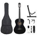 vidaXL 12-częściowy zestaw z gitarą klasyczną, czarny, 4/4, 39"