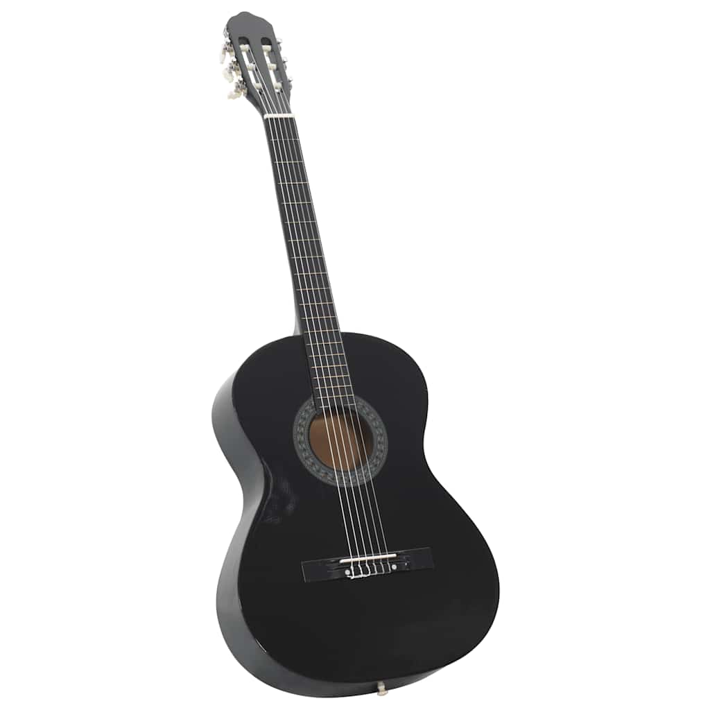 vidaXL 12-częściowy zestaw z gitarą klasyczną, czarny, 4/4, 39"