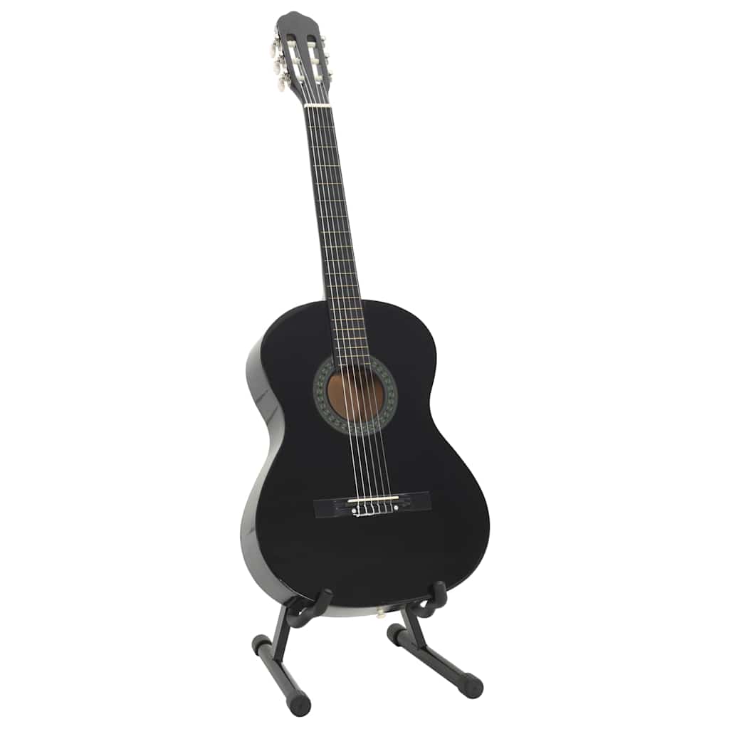 vidaXL 12-częściowy zestaw z gitarą klasyczną, czarny, 4/4, 39"