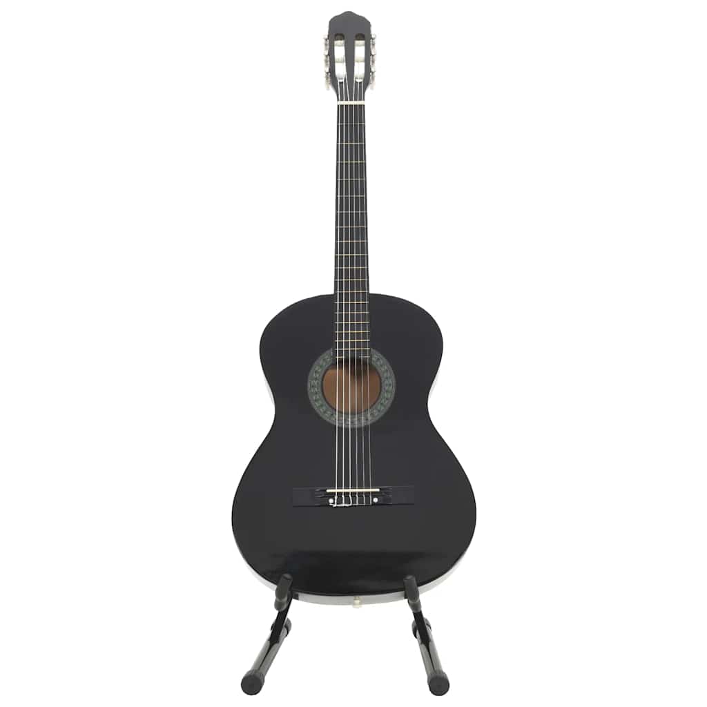 vidaXL 12-częściowy zestaw z gitarą klasyczną, czarny, 4/4, 39"
