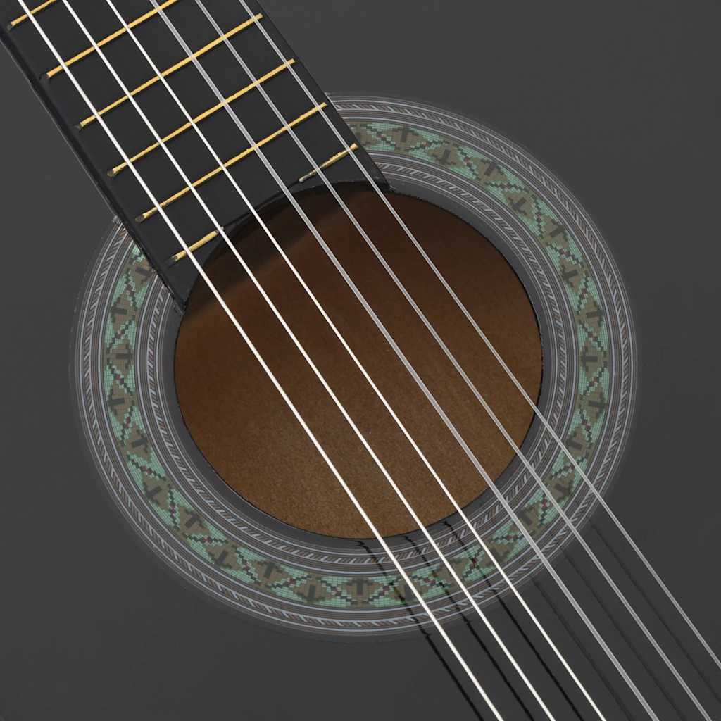 vidaXL 12-częściowy zestaw z gitarą klasyczną, czarny, 4/4, 39"