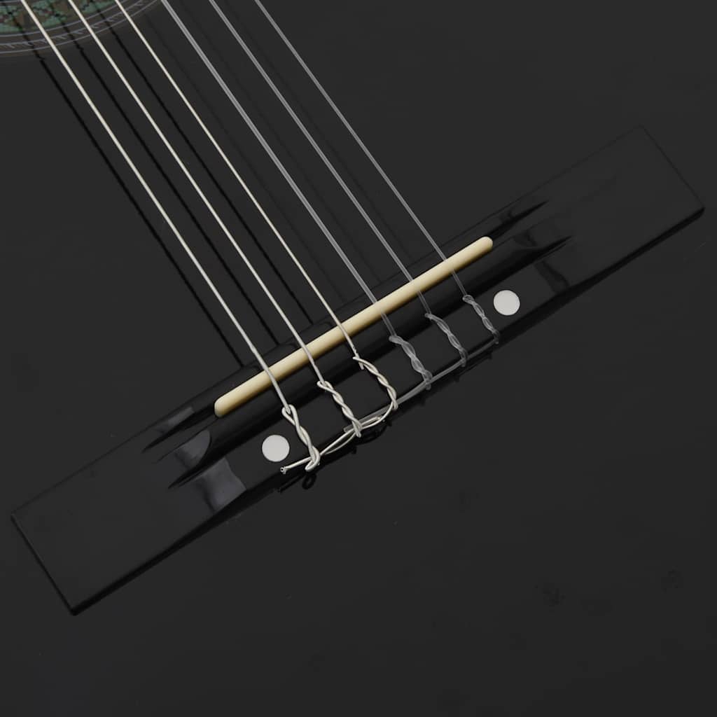 vidaXL 12-częściowy zestaw z gitarą klasyczną, czarny, 4/4, 39"