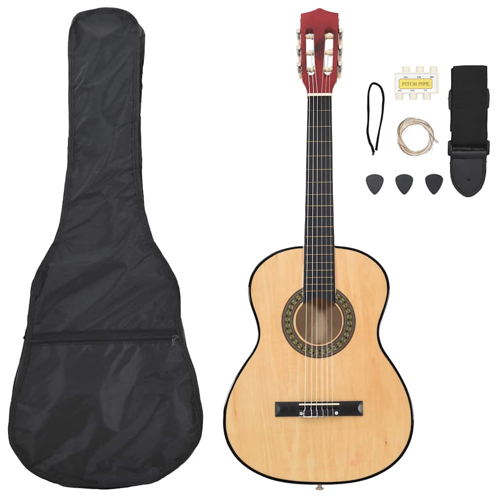 vidaXL 8-cz. zestaw do nauki gry na gitarze klasycznej, 3/4, 36"