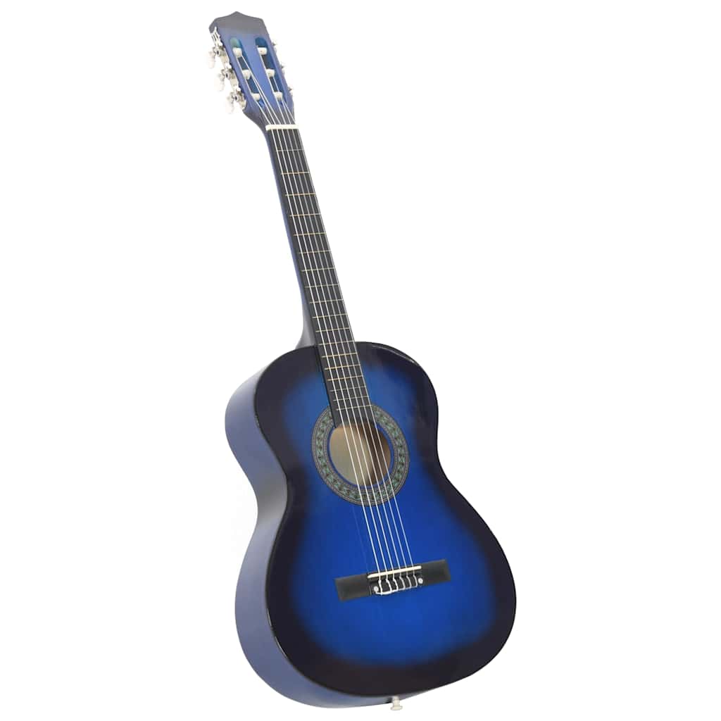 vidaXL 8-cz. zestaw do nauki gry na gitarze klasycznej, niebieski