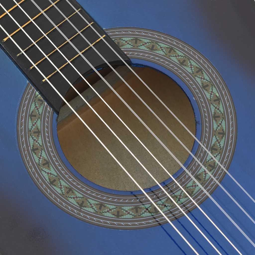 vidaXL 8-cz. zestaw do nauki gry na gitarze klasycznej, niebieski