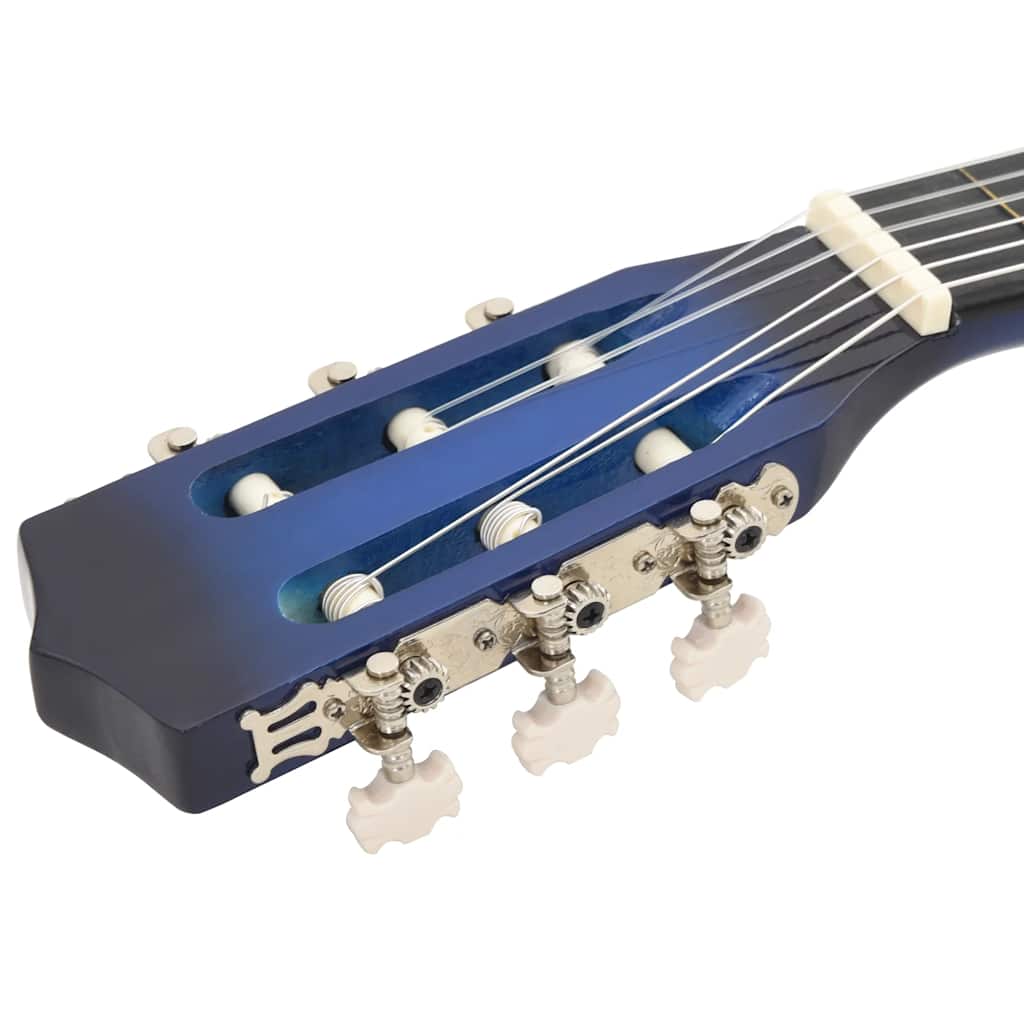 vidaXL 8-cz. zestaw do nauki gry na gitarze klasycznej, niebieski