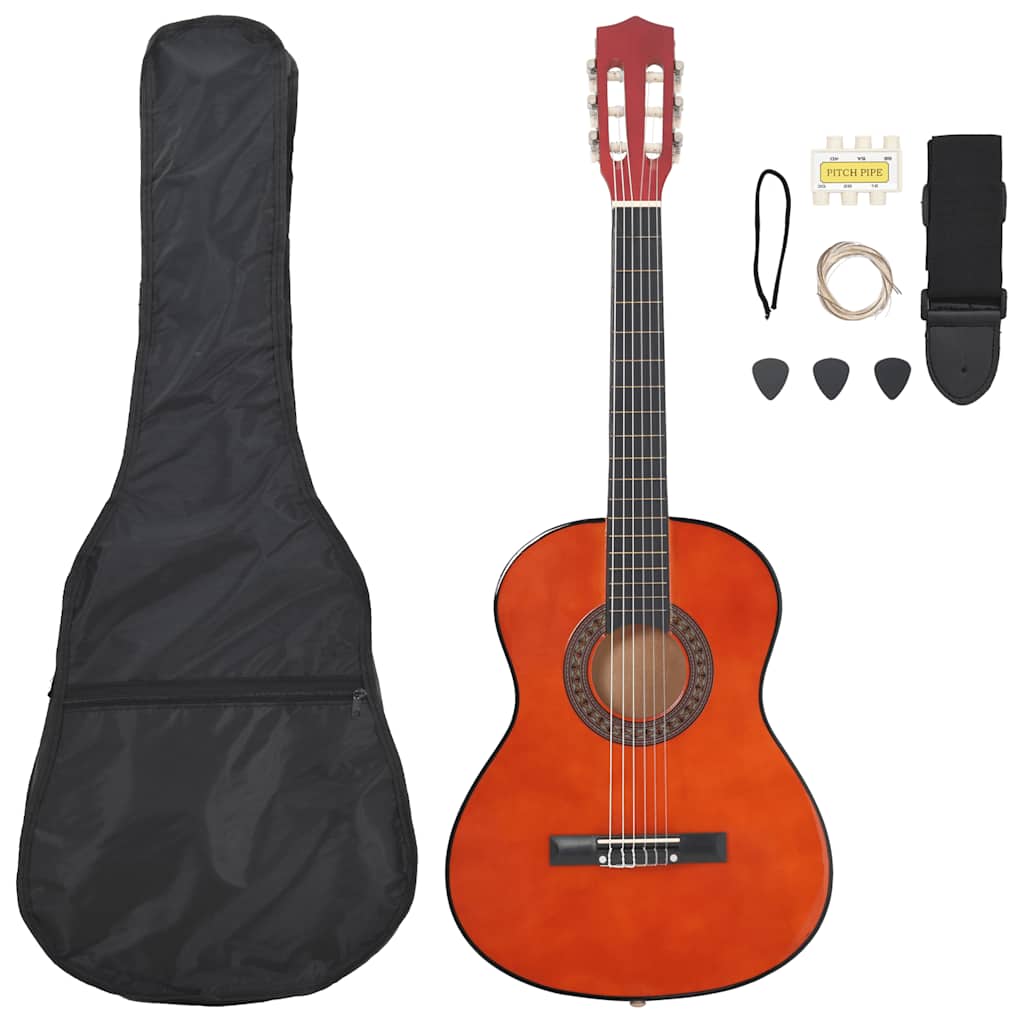 vidaXL 8-cz. zestaw do nauki gry na gitarze klasycznej, 3/4, 36"