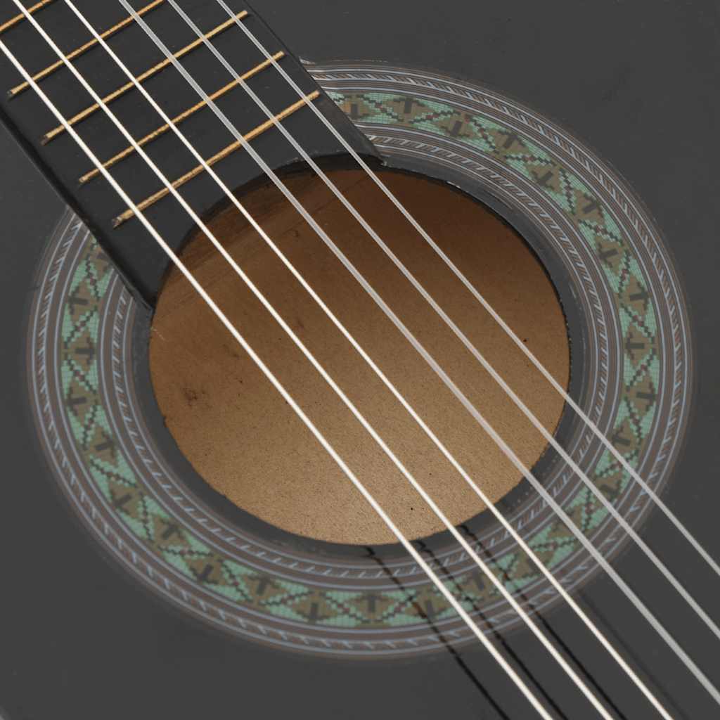 vidaXL Gitara klasyczna dla początkujących i dzieci, czarna, 1/2, 34"