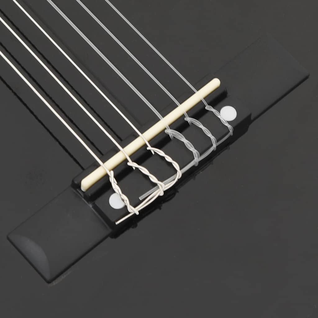 vidaXL Gitara klasyczna dla początkujących i dzieci, czarna, 1/2, 34"