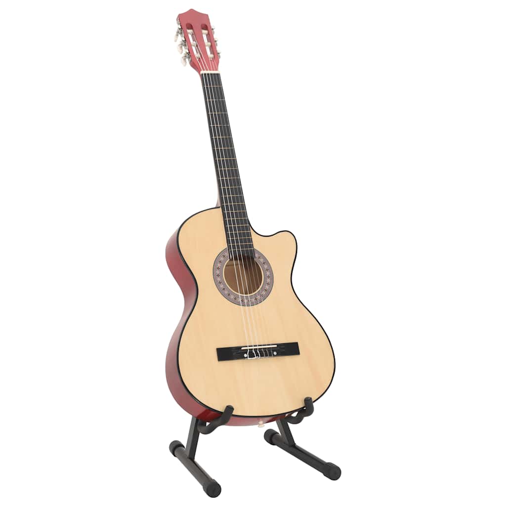 vidaXL 12-cz. zestaw z gitarą akustyczną z wycięciem, 6 strun, 38"