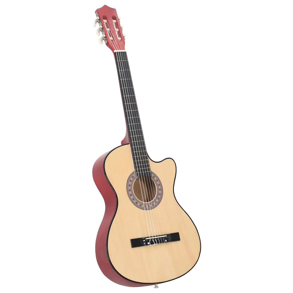 vidaXL 12-cz. zestaw z gitarą akustyczną z wycięciem, 6 strun, 38"