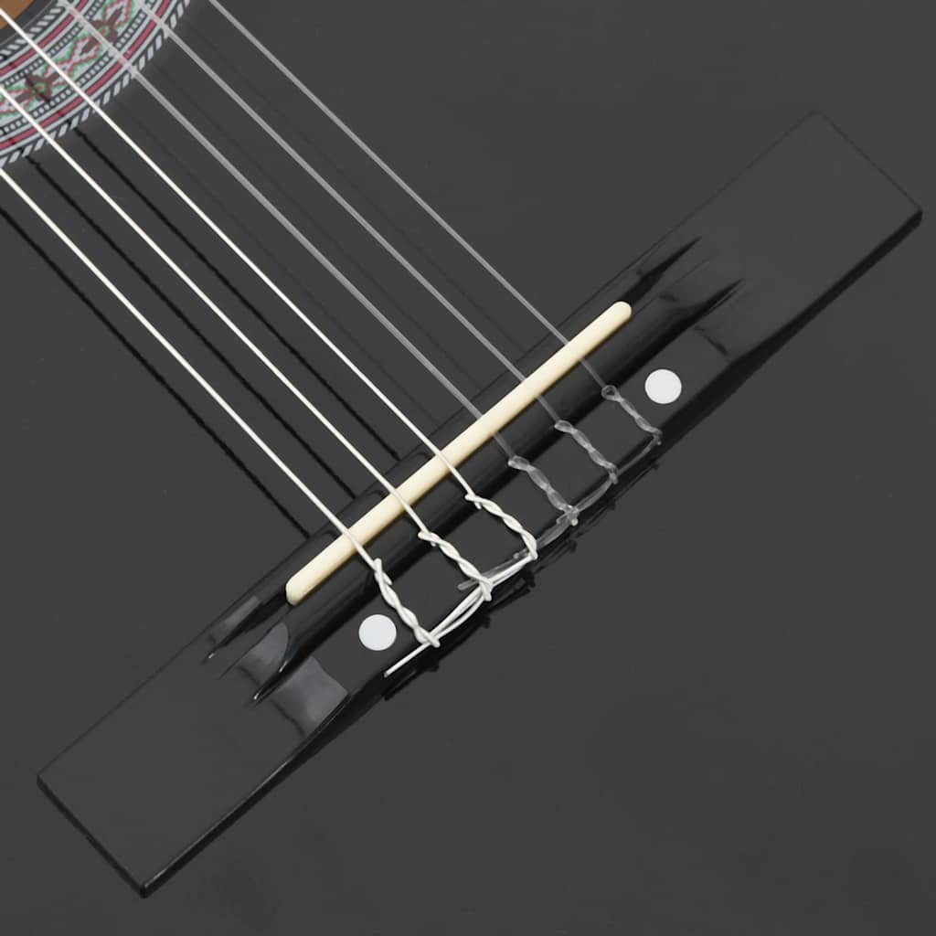 vidaXL Gitara klasyczna z wycięciem, 6 strun, czarna, 38"