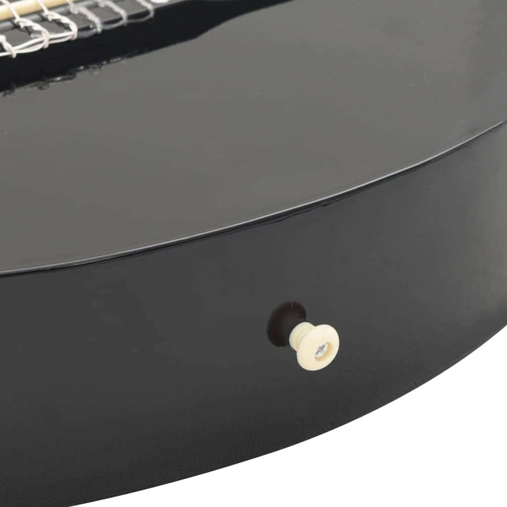 vidaXL Gitara klasyczna z wycięciem, 6 strun, czarna, 38"