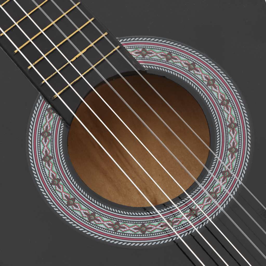 vidaXL 12-cz. zestaw z gitarą klasyczną z wycięciem, 6 strun, 38"