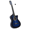 vidaXL Gitara klasyczna z wycięciem, 6 strun, niebieska, 38"