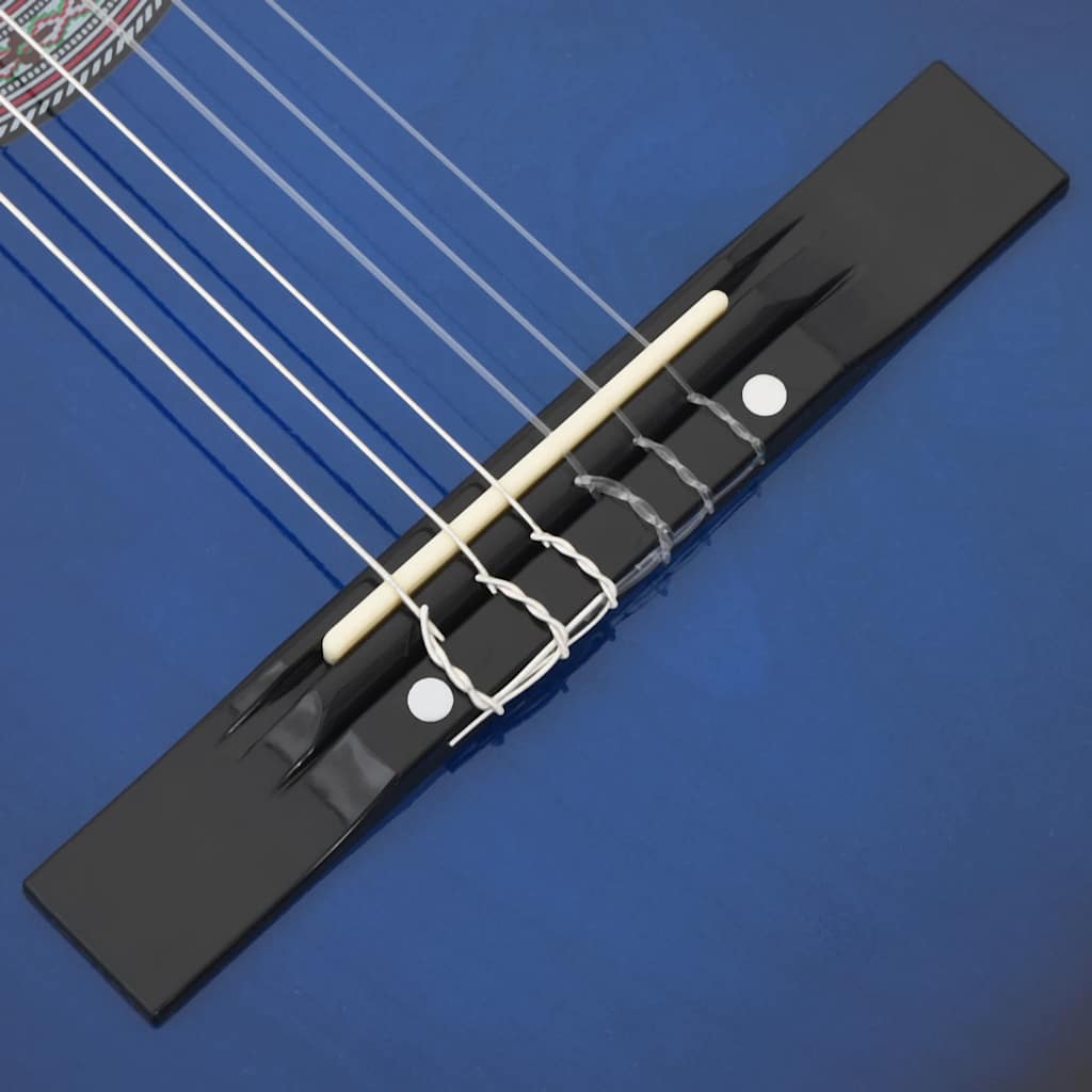 vidaXL Gitara klasyczna z wycięciem, 6 strun, niebieska, 38"