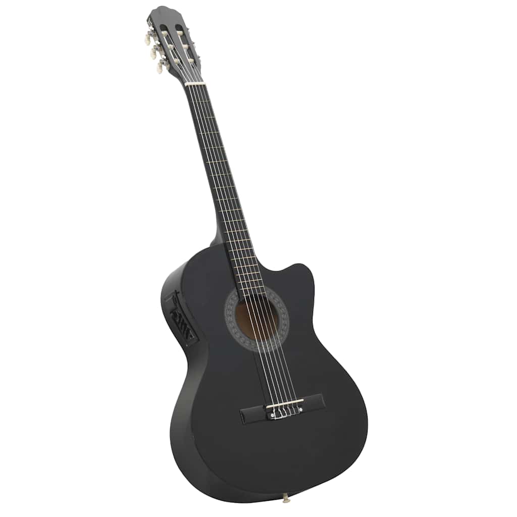 vidaXL Gitara klasyczna z wycięciem, 6 strun i equalizer, czarna