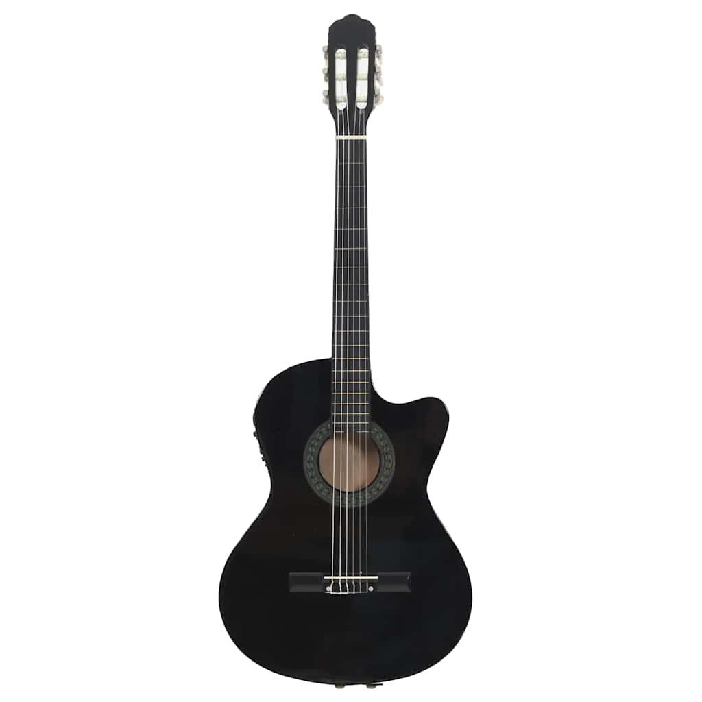 vidaXL Gitara klasyczna z wycięciem, 6 strun i equalizer, czarna