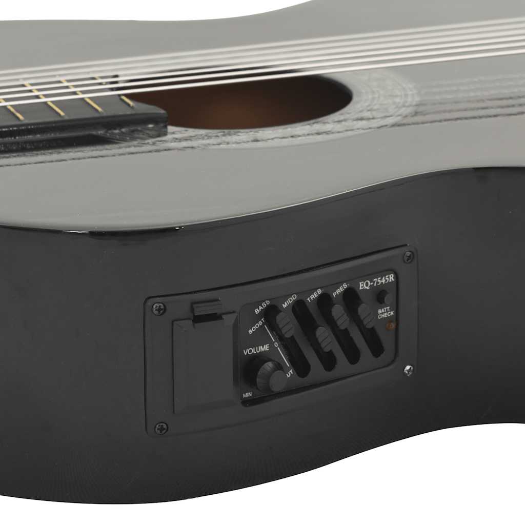 vidaXL Gitara klasyczna z wycięciem, 6 strun i equalizer, czarna