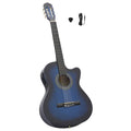 vidaXL Gitara klasyczna z wycięciem, 6 strun i equalizer, niebieska