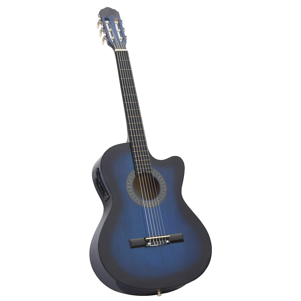 vidaXL Gitara klasyczna z wycięciem, 6 strun i equalizer, niebieska