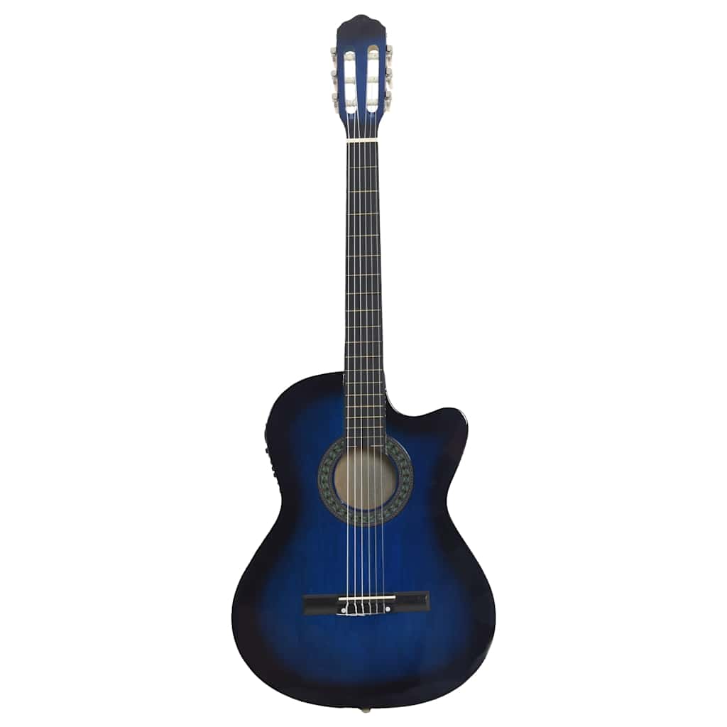 vidaXL Gitara klasyczna z wycięciem, 6 strun i equalizer, niebieska