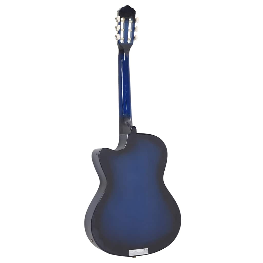 vidaXL Gitara klasyczna z wycięciem, 6 strun i equalizer, niebieska