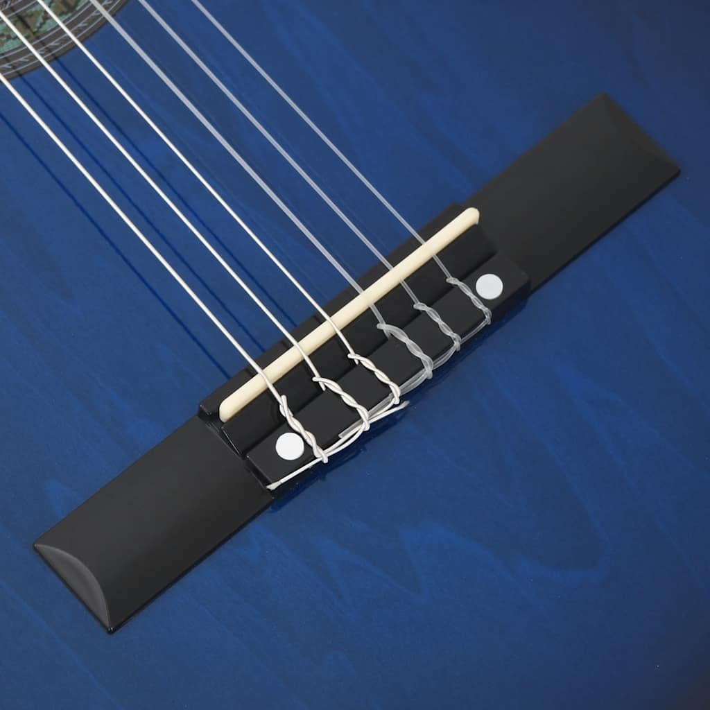 vidaXL Gitara klasyczna z wycięciem, 6 strun i equalizer, niebieska