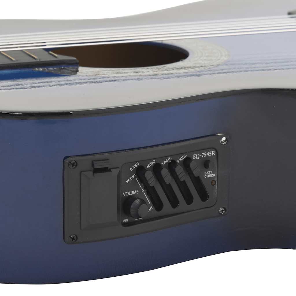 vidaXL Gitara klasyczna z wycięciem, 6 strun i equalizer, niebieska