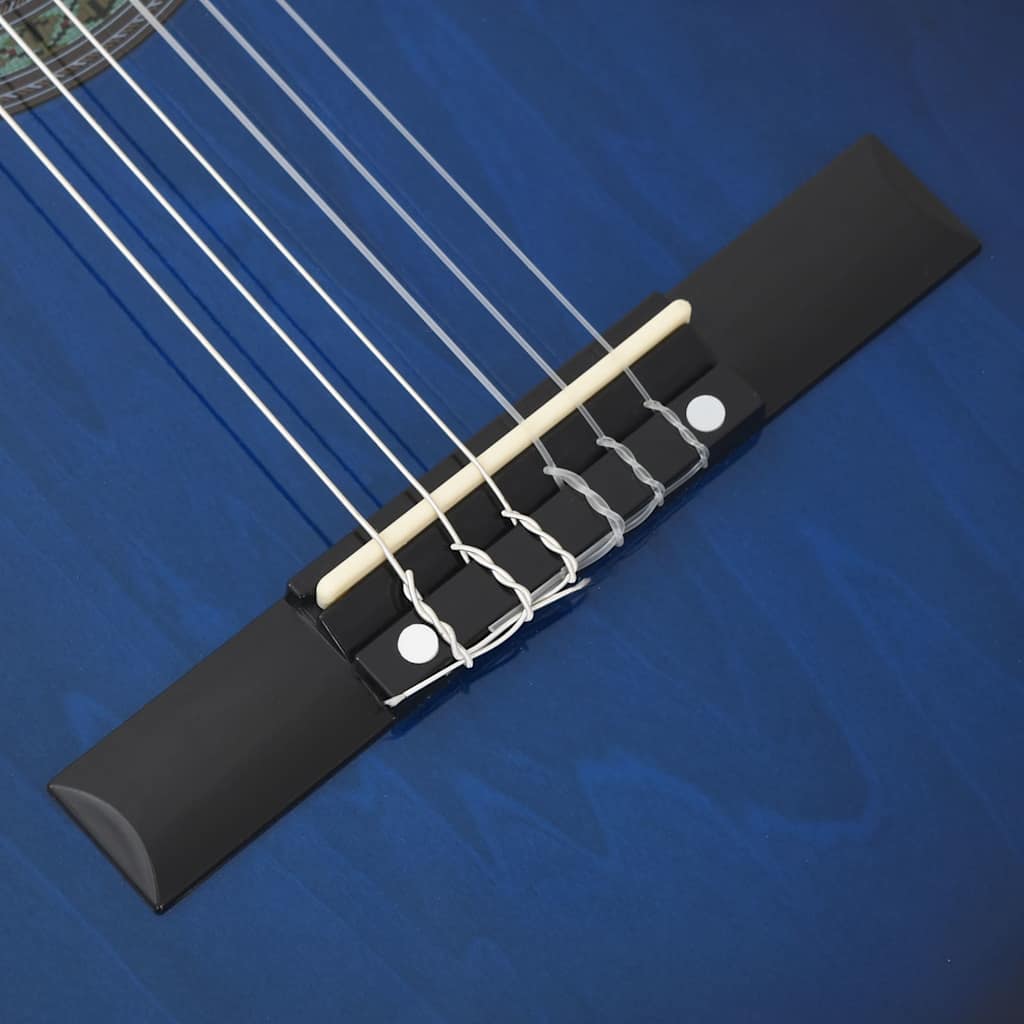 vidaXL 12-cz. zestaw z gitarą westernową, 6 strun, equalizer niebieska
