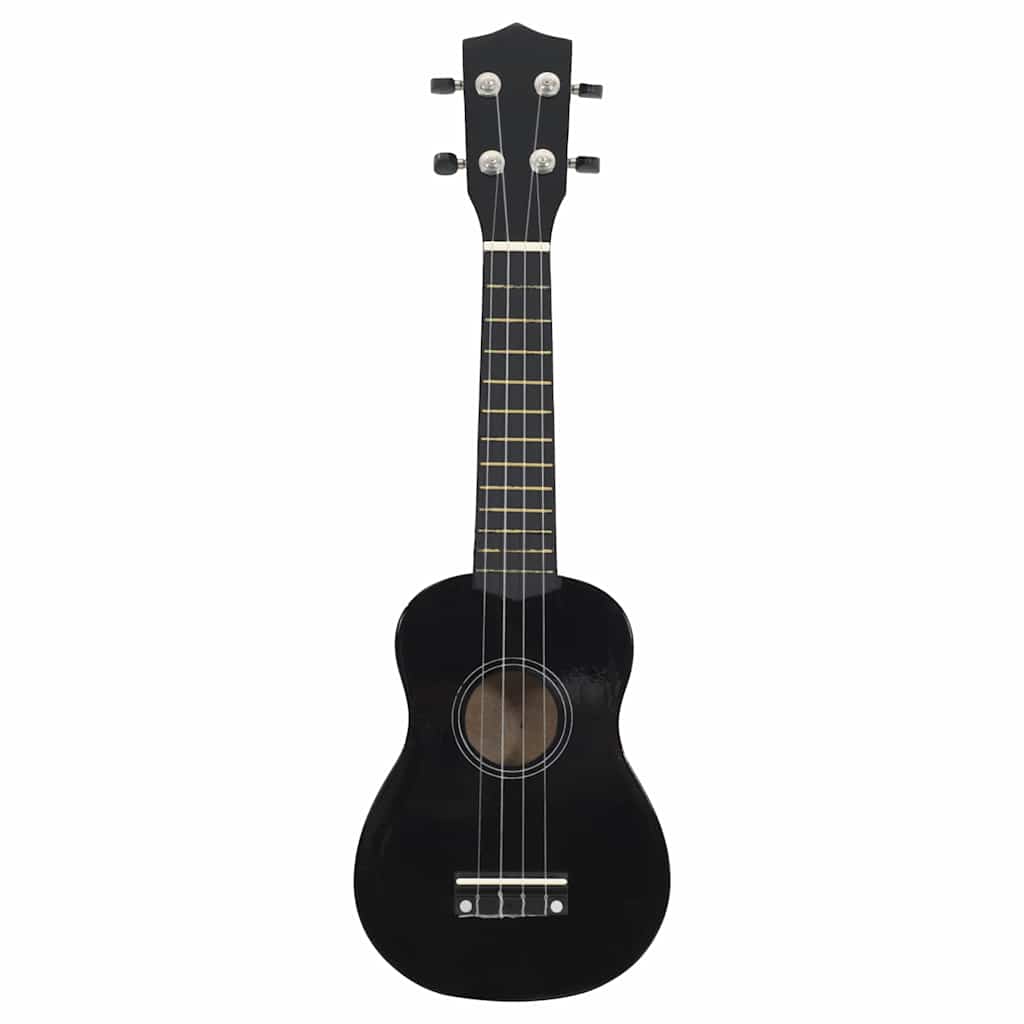 vidaXL Ukulele sopranowe z pokrowcem, dla dzieci, czarne, 21"