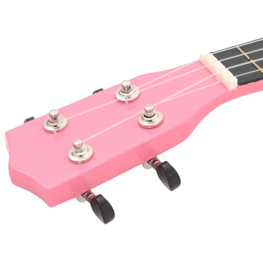 vidaXL Ukulele sopranowe z pokrowcem, dla dzieci, różowe, 21"