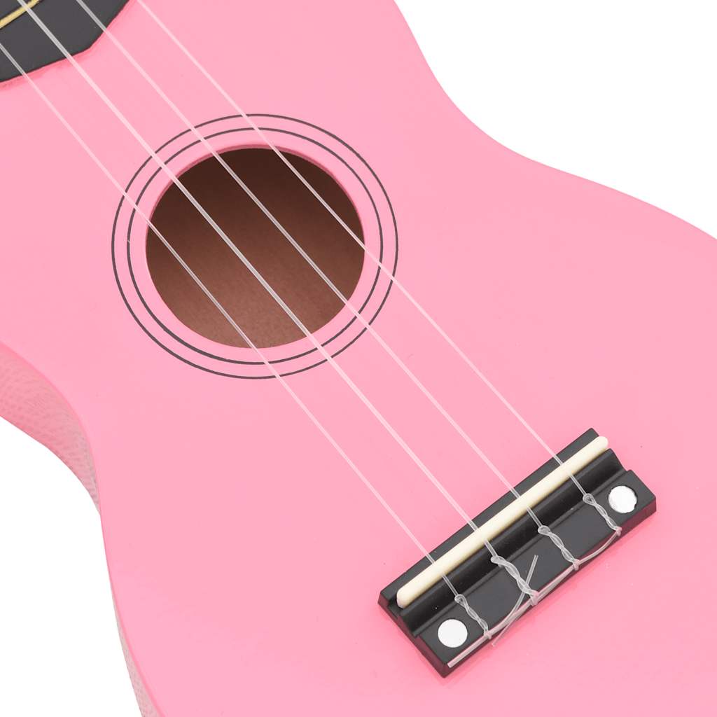 vidaXL Ukulele sopranowe z pokrowcem, dla dzieci, różowe, 21"