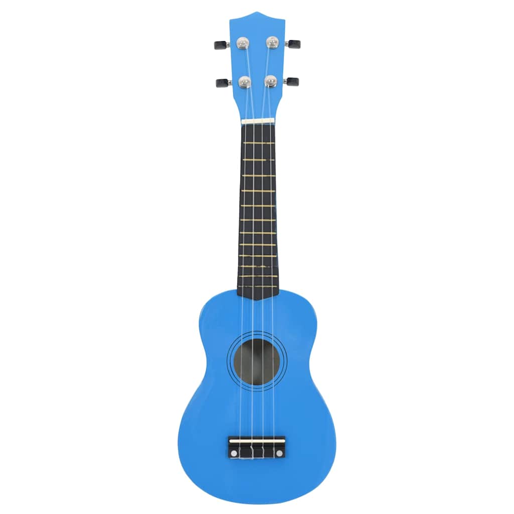vidaXL Ukulele sopranowe z pokrowcem, dla dzieci, niebieskie, 21"