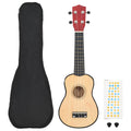 vidaXL Ukulele sopranowe z pokrowcem, dla dzieci, naturalne, 23"