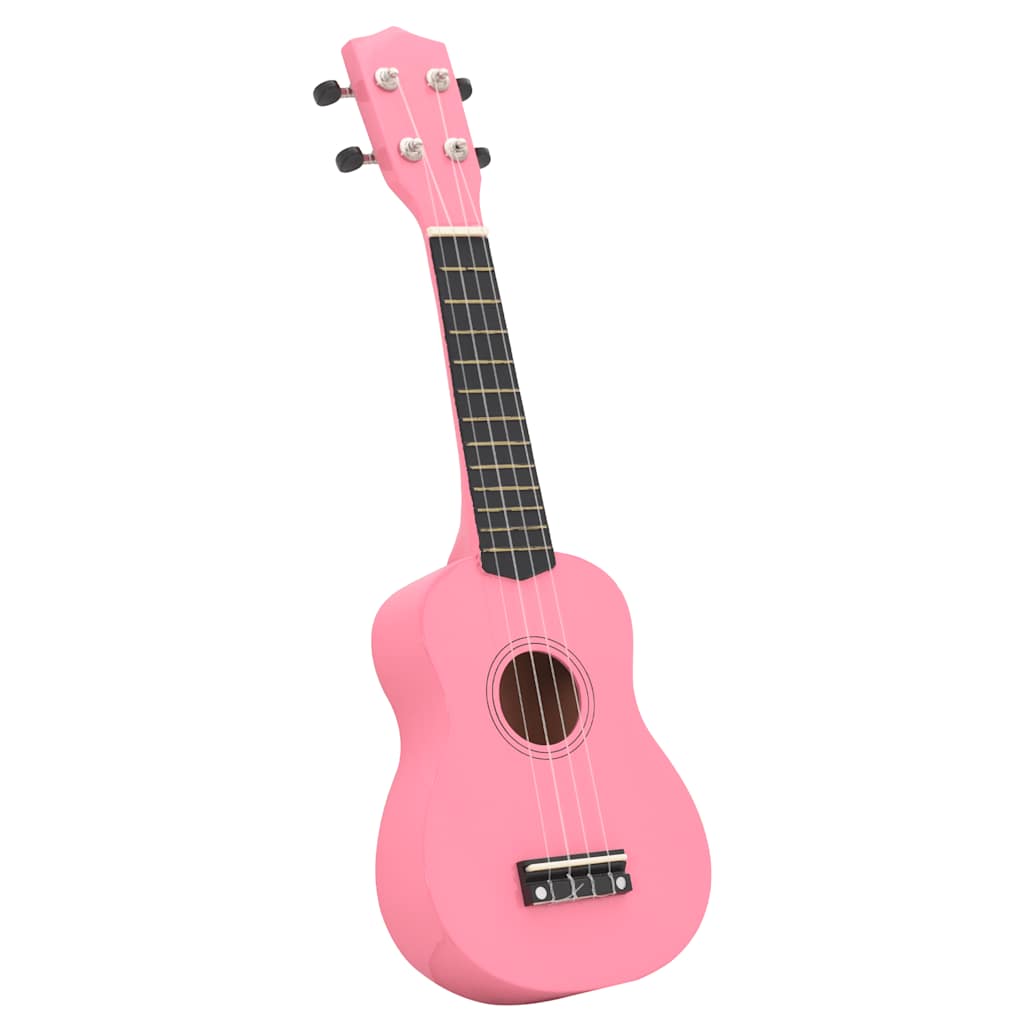 vidaXL Ukulele sopranowe z pokrowcem, dla dzieci, różowe, 23"