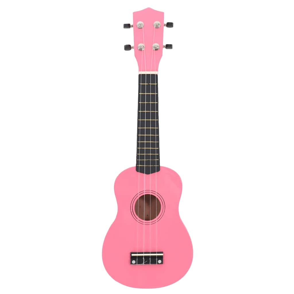 vidaXL Ukulele sopranowe z pokrowcem, dla dzieci, różowe, 23"