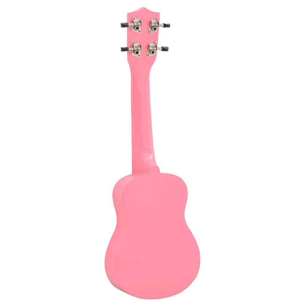 vidaXL Ukulele sopranowe z pokrowcem, dla dzieci, różowe, 23"