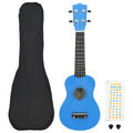 vidaXL Ukulele sopranowe z pokrowcem, dla dzieci, błękitne, 23"