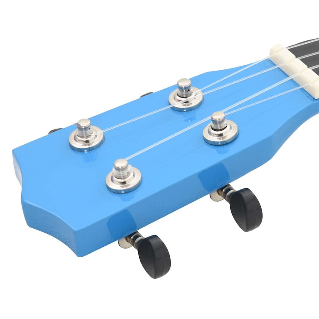 vidaXL Ukulele sopranowe z pokrowcem, dla dzieci, błękitne, 23"