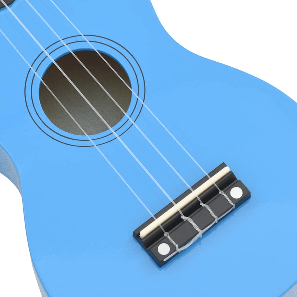 vidaXL Ukulele sopranowe z pokrowcem, dla dzieci, błękitne, 23"