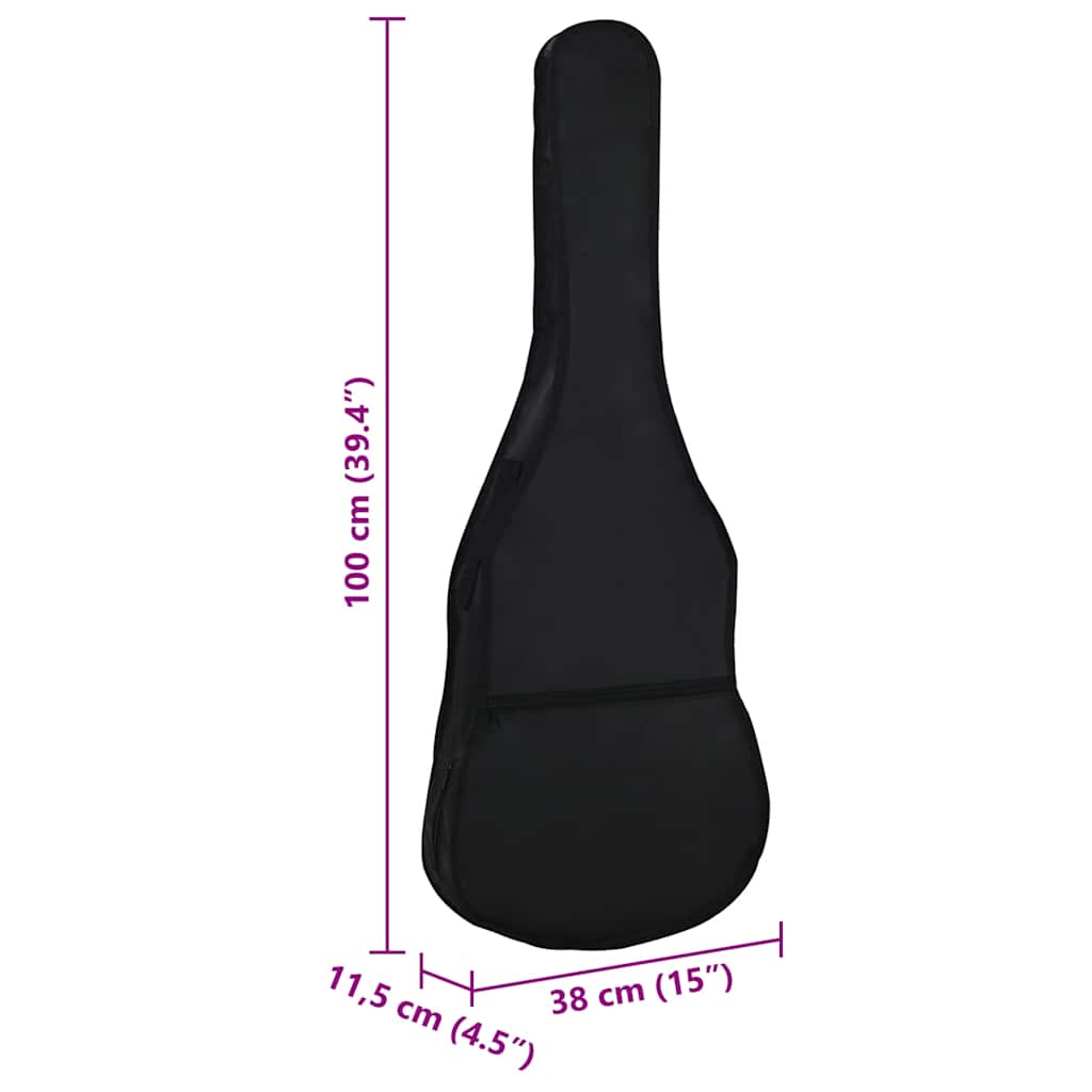vidaXL Pokrowiec na gitarę klasyczną 4/4 (39"), czarny, 100x37 cm, tkanina