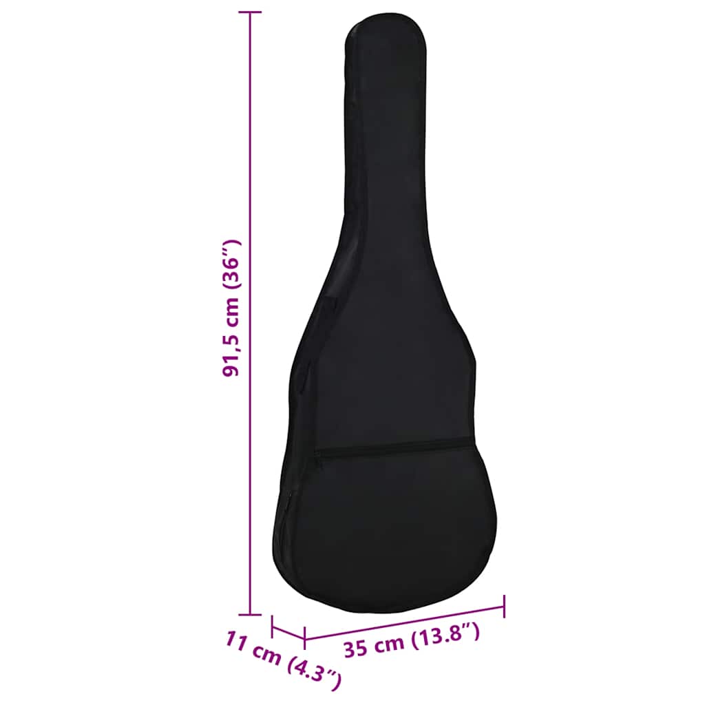 vidaXL Pokrowiec na gitarę klasyczną 1/2 (34"), czarny, 94x35 cm, tkanina