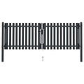 vidaXL Brama ogrodzeniowa Double Door Fence Fur Steel 300x75 cm Antracyt