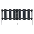 vidaXL Brama ogrodzeniowa Double Door Fence Fur Steel 300x100 cm Antracyt