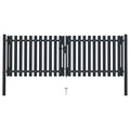 vidaXL Brama ogrodzeniowa Double Door Fence Fur Steel 300x125 cm Antracyt