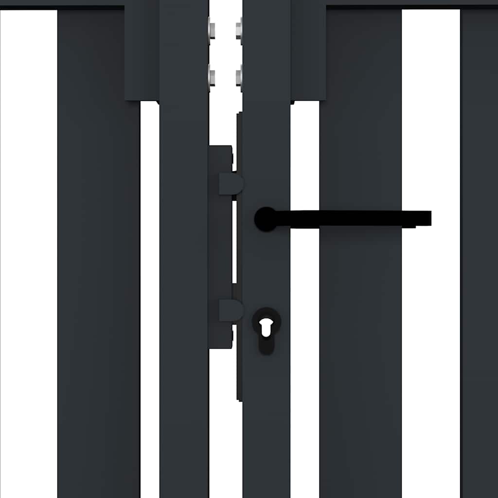 vidaXL Brama ogrodzeniowa Double Door Fence Fur Steel 300x125 cm Antracyt