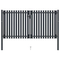 vidaXL Brama ogrodzeniowa Double Door Fence Fur Steel 300x150 cm Antracyt