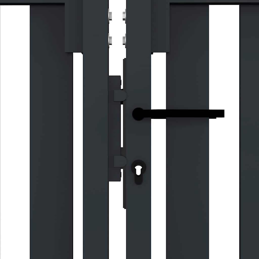 vidaXL Brama ogrodzeniowa Double Door Fence Fur Steel 300x150 cm Antracyt