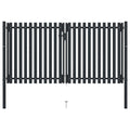 vidaXL Brama ogrodzeniowa Double Door Fence Fur Steel 300x175 cm Antracyt